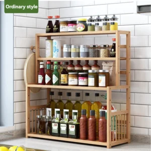 Wooden Kitchen Spice Storage Rack