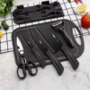 7 in 1 Black Steel Knife Set