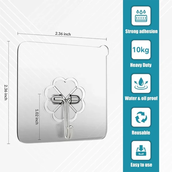 my-11134207-7rasa-m3kkkaqswidd6d.webp Transparent Self Adhesive Wall Hooks 10kg
