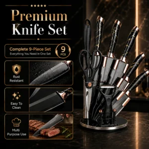 9 in 1 Stainless Steel Knife Set