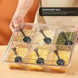 3600ML 6 Compartment Spice Storage Box L20.8cm W15.7cm H6.3cm