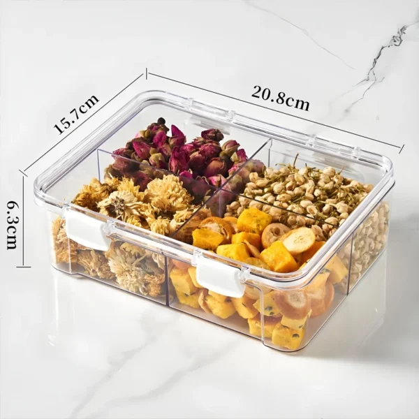 3600ML 6 Compartment Spice Storage Box L20.8cm W15.7cm H6.3cm