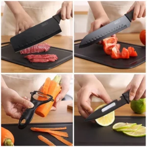 7in1 Black Knife Set