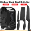 7 in 1 Black Steel Knife Set